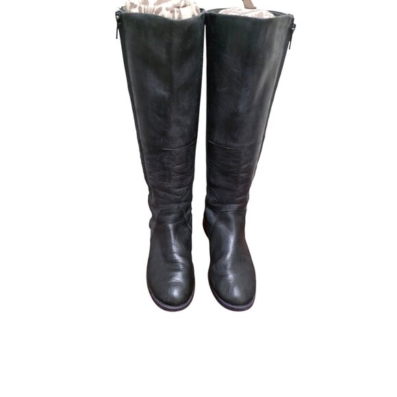 Camper Black Leather Knee-High Riding Boots Side Zippers Women's EU Size 35/ 5US - Picture 1 of 7